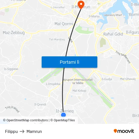 Filippu to Ħamrun map