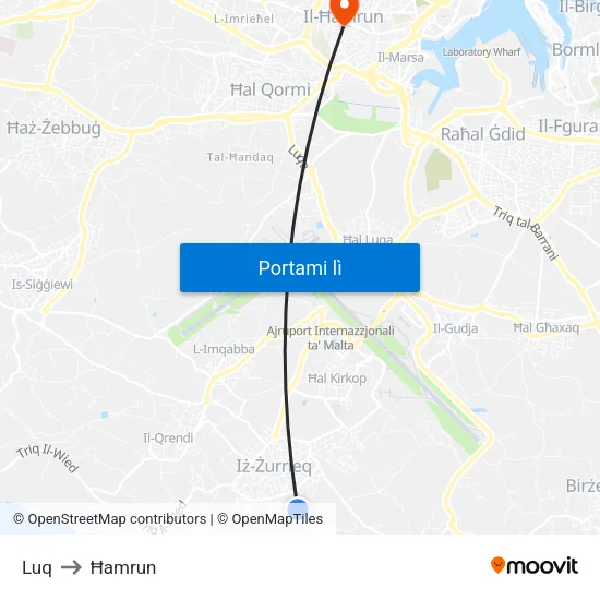 Luq to Ħamrun map