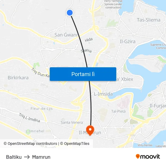 Baltiku to Ħamrun map