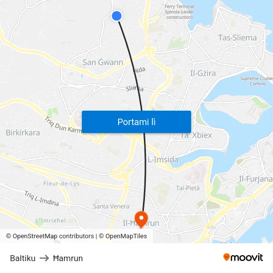 Baltiku to Ħamrun map