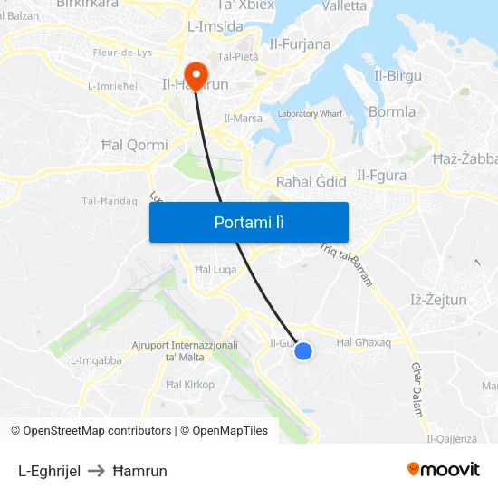 L-Eghrijel to Ħamrun map