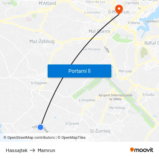 Hassajtek to Ħamrun map