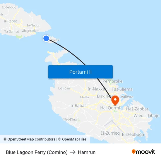 Blue Lagoon Ferry (Comino) to Ħamrun map