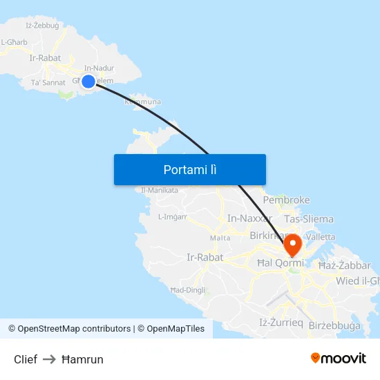Clief to Ħamrun map