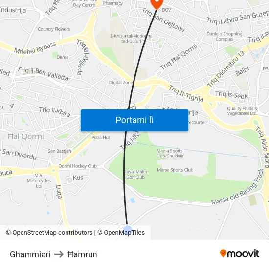 Ghammieri to Ħamrun map