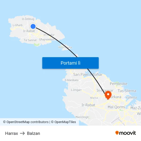 Harrax to Balzan map