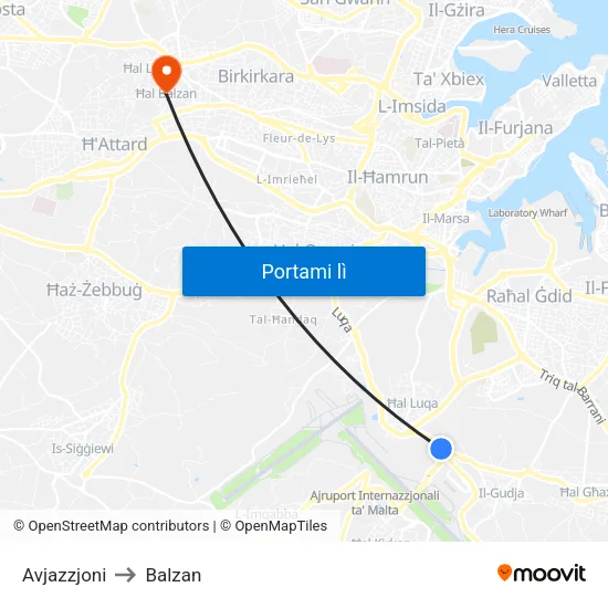 Avjazzjoni to Balzan map