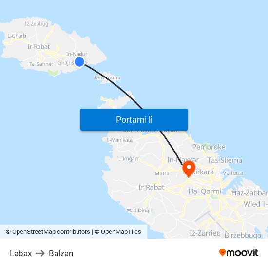 Labax to Balzan map