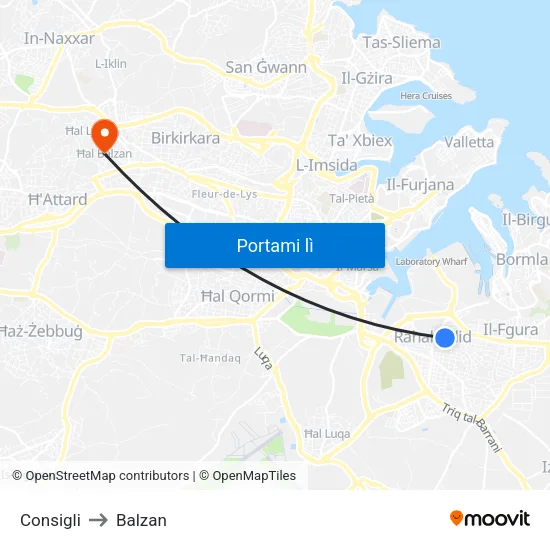 Consigli to Balzan map