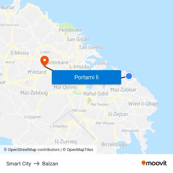 Smart City to Balzan map