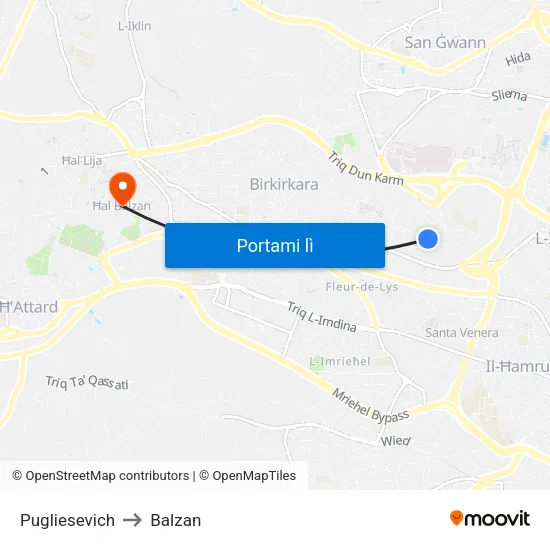 Pugliesevich to Balzan map