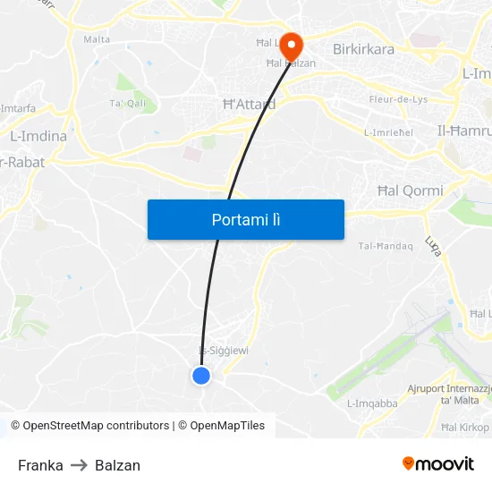 Franka to Balzan map