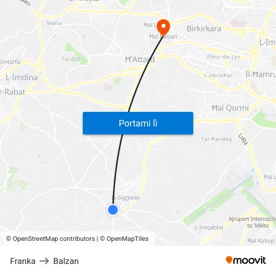 Franka to Balzan map