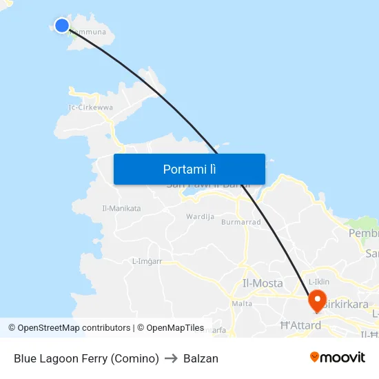 Blue Lagoon Ferry (Comino) to Balzan map