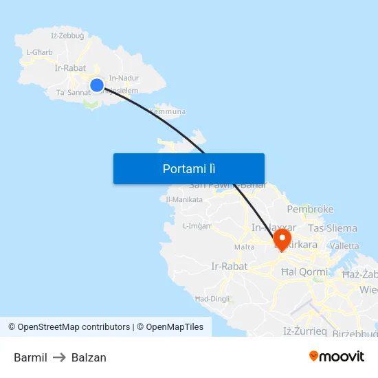 Barmil to Balzan map