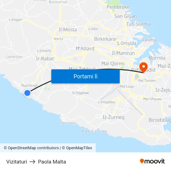 Vizitaturi to Paola Malta map