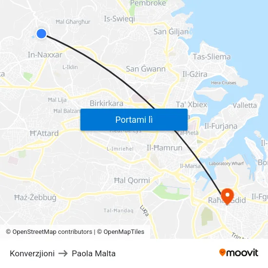 Konverzjioni to Paola Malta map