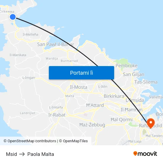 Msid to Paola Malta map