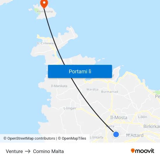 Venture to Comino Malta map