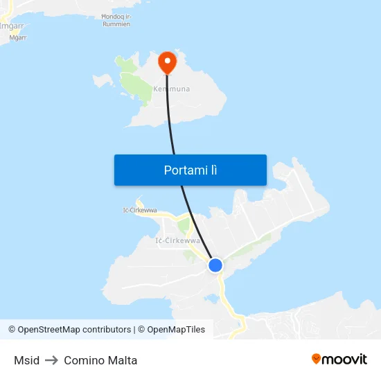 Msid to Comino Malta map
