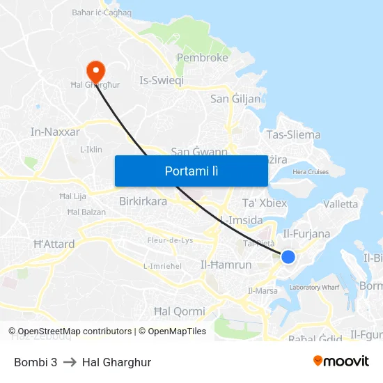 Bombi 3 to Hal Gharghur map