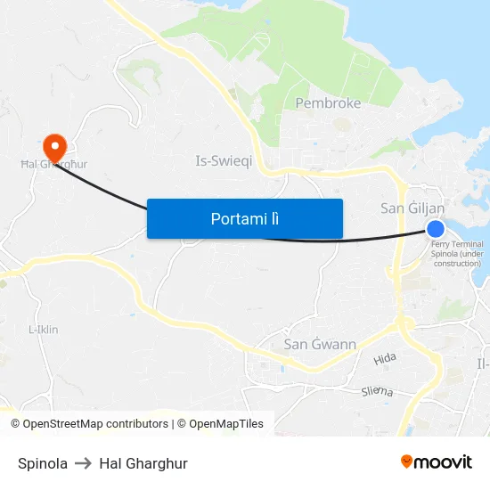 Spinola to Hal Gharghur map