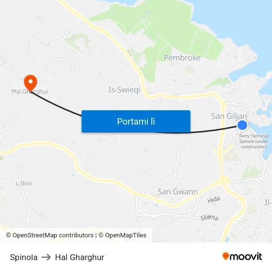 Spinola to Hal Gharghur map