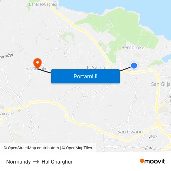 Normandy to Hal Gharghur map