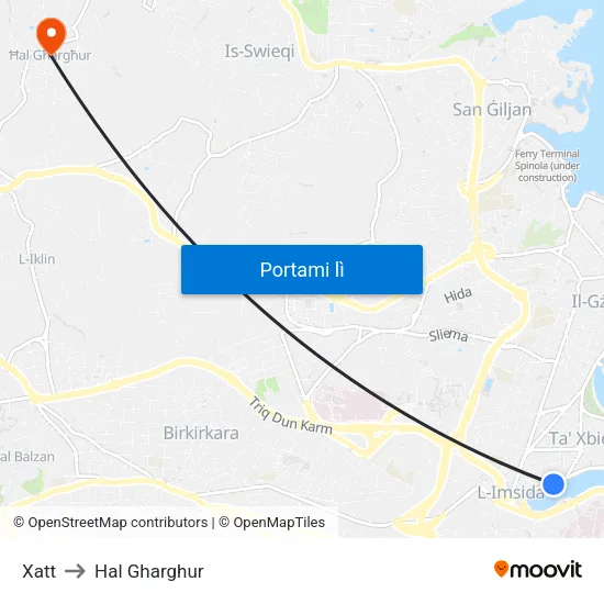 Xatt to Hal Gharghur map