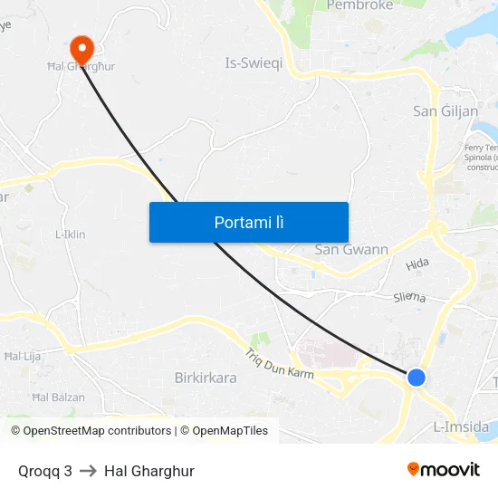 Qroqq 3 to Hal Gharghur map