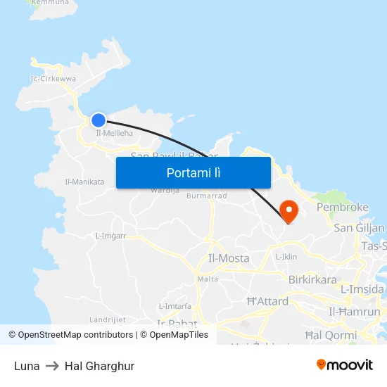 Luna to Hal Gharghur map