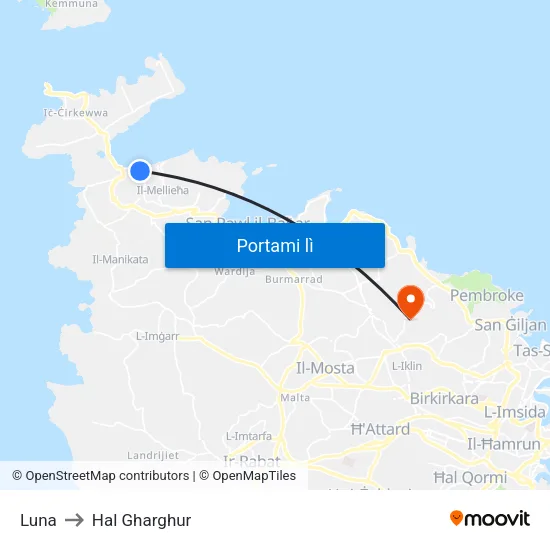 Luna to Hal Gharghur map