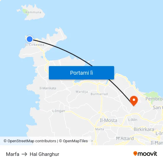 Marfa to Hal Gharghur map