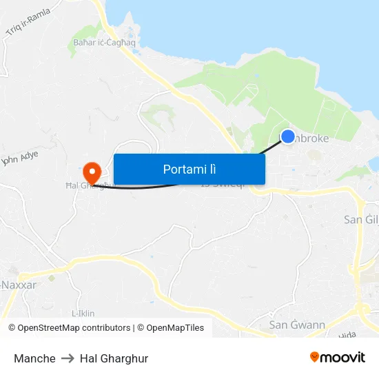 Manche to Hal Gharghur map