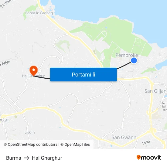 Burma to Hal Gharghur map