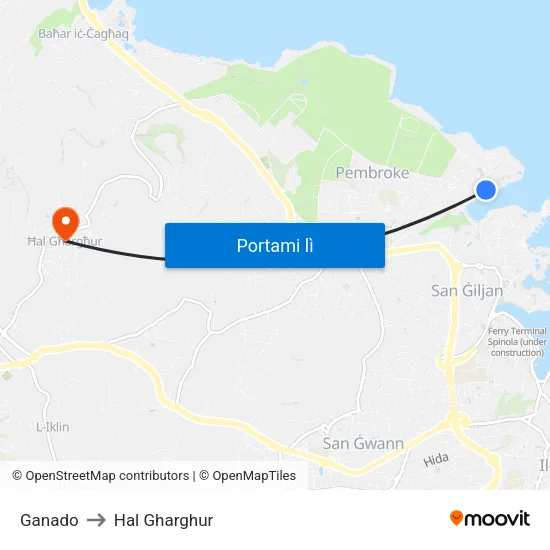 Ganado to Hal Gharghur map