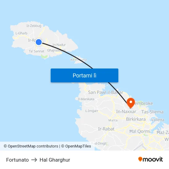 Fortunato to Hal Gharghur map