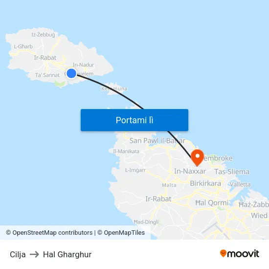 Cilja to Hal Gharghur map