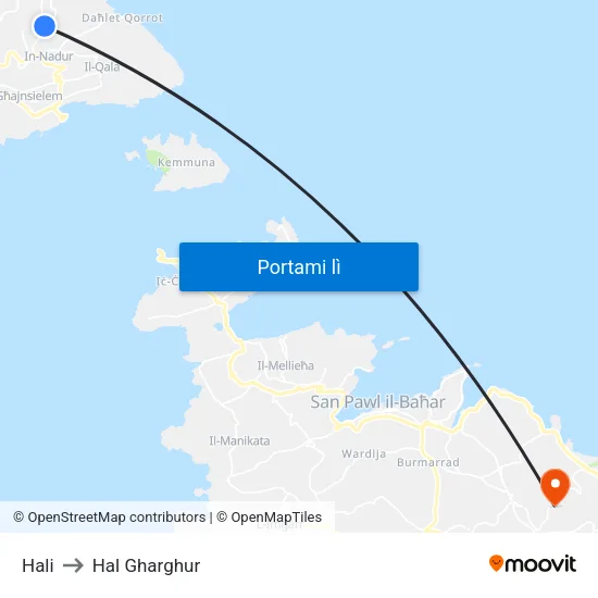 Hali to Hal Gharghur map
