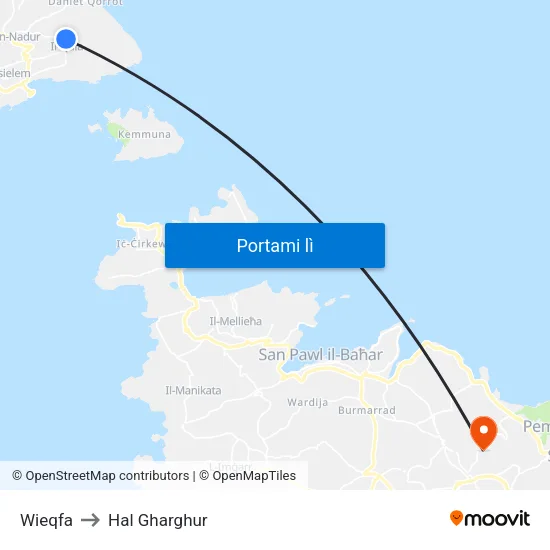 Wieqfa to Hal Gharghur map