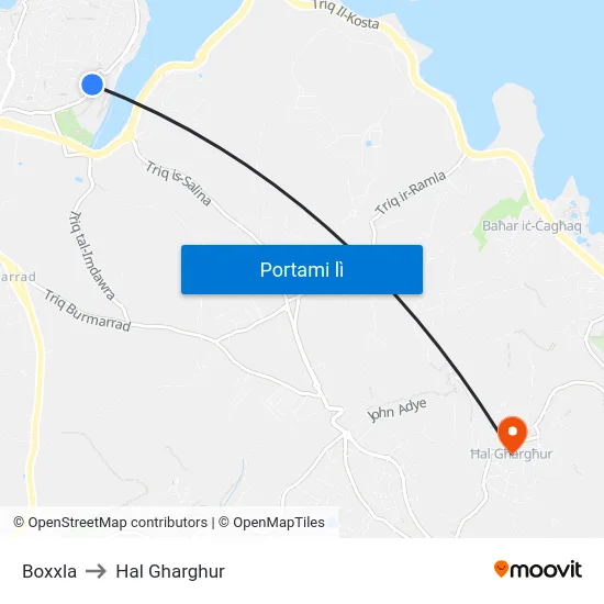 Boxxla to Hal Gharghur map
