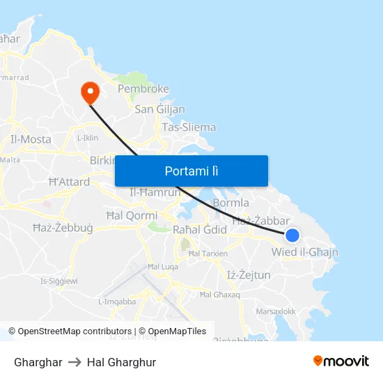 Gharghar to Hal Gharghur map