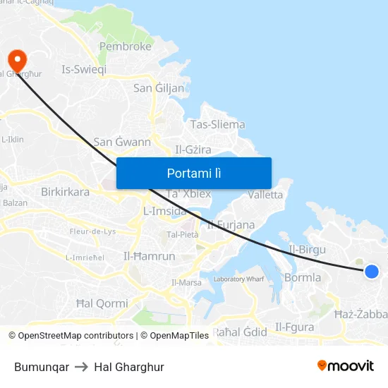 Bumunqar to Hal Gharghur map