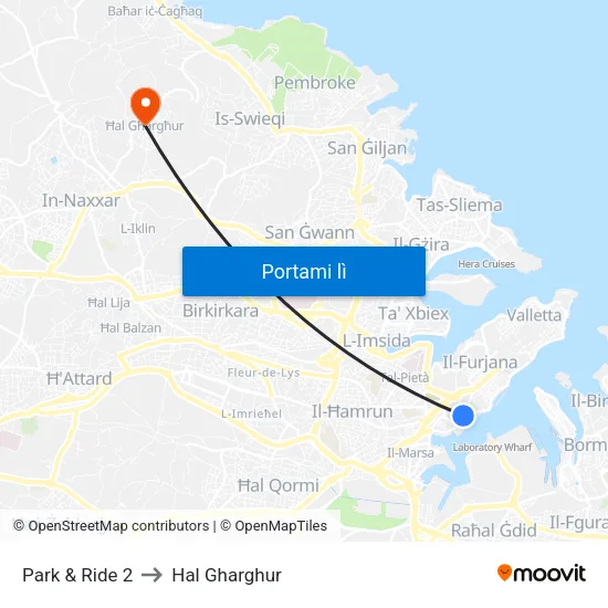 Park & Ride 2 to Hal Gharghur map