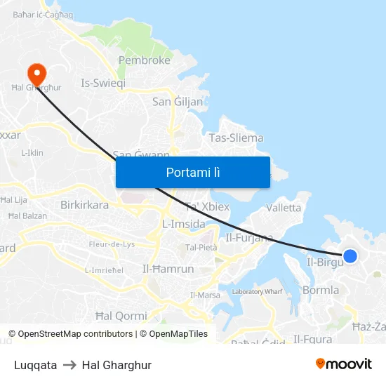 Luqqata to Hal Gharghur map