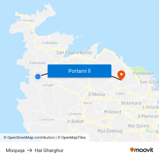 Mixquqa to Hal Gharghur map