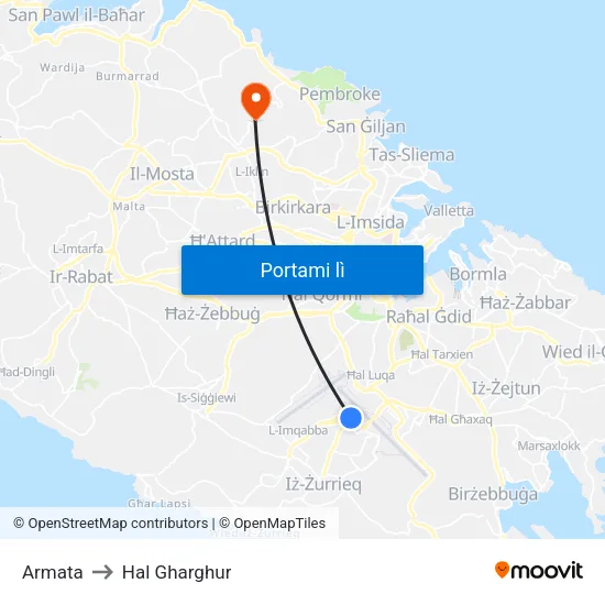 Armata to Hal Gharghur map