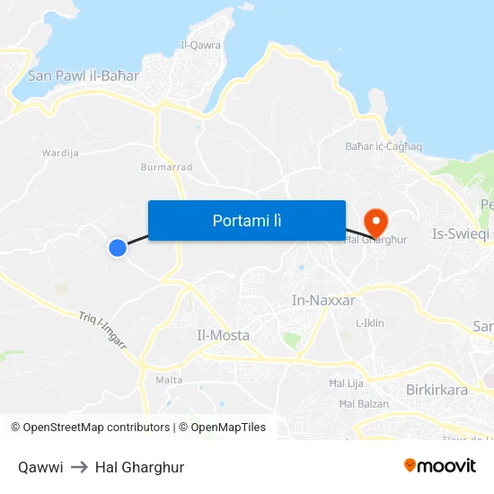 Qawwi to Hal Gharghur map