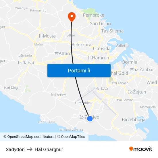 Sadydon to Hal Gharghur map