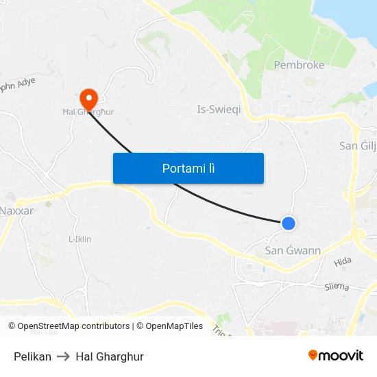 Pelikan to Hal Gharghur map